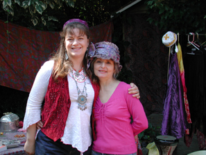 Donna and Valerie. Thanks to Valerie (in pink)  for taking the shots from the upstairs bathroom window!